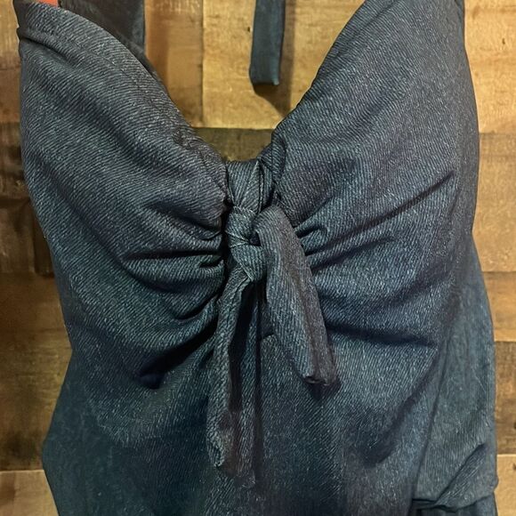Magicsuit Blue (denim look) Halter One Piece Swimsuit - Picture 2 of 10